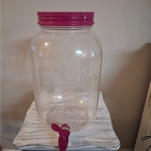 Clear and Pink Beverage Dispenser